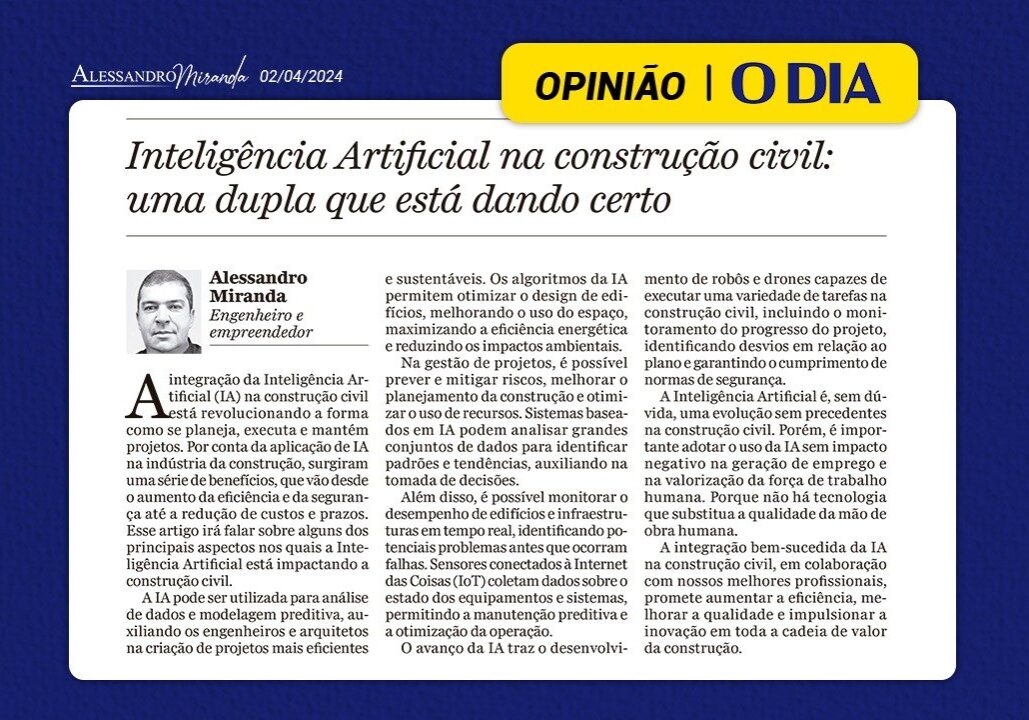 foto do artigo publicado no jornal O DIA